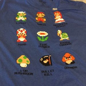 Super Mario Bros.  Nintendo T shirt blue 2 XL